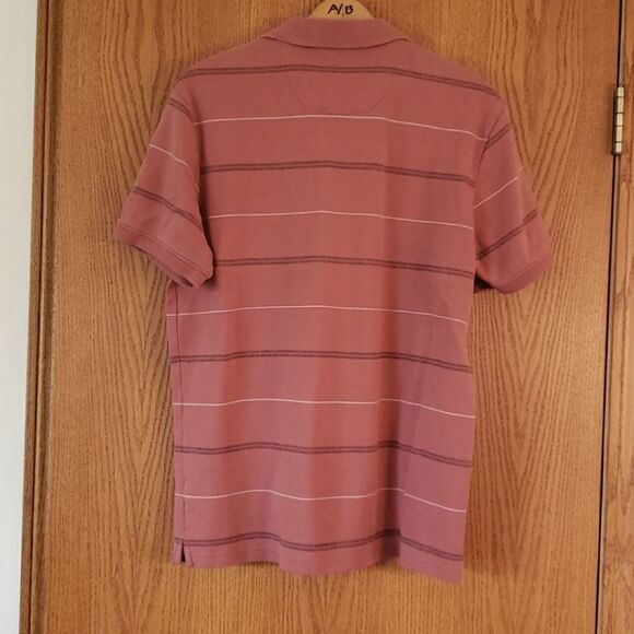 GH Bass & Co Mauve Striped Polo Shirt Sz M - Picture 2 of 4